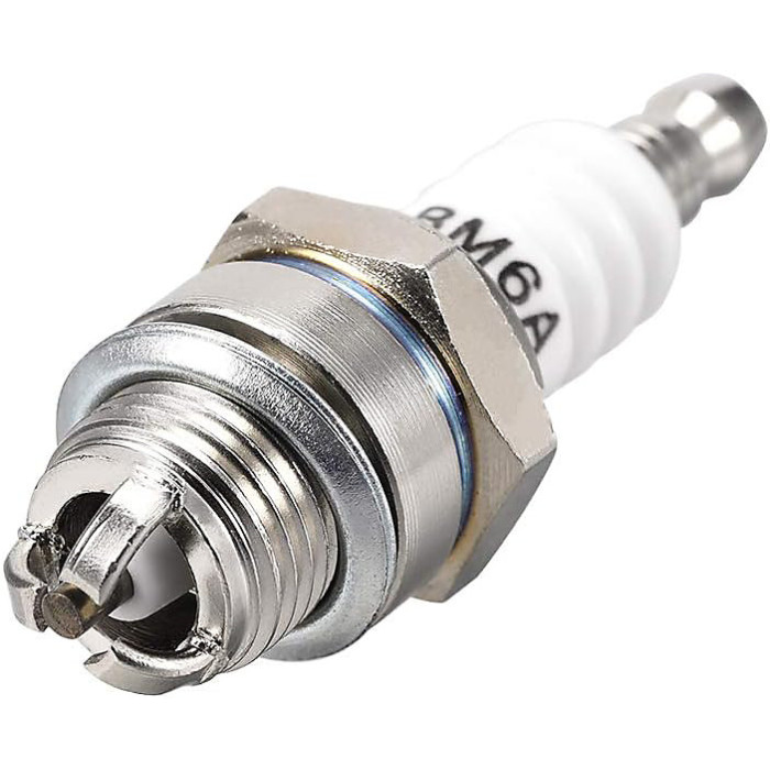 2-Pack BM6A 3-Electrode Spark Plugs, Replaces M7/L7T/CJ8, Durable for Lawn Mowers and Small Engines