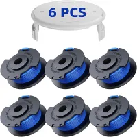 7-Pack Ryobi One+ AC14RL3A Spools, 1.6mm, Fits 18V, 24V, 40V Brushcutters, 6 Spools, 1 Cap, Durable Replacement
