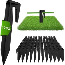120pcs Robot Lawn Mower Boundary Pegs, Durable Perimeter Line Fixing Pegs, Ideal for Lawn Mower Ground Marking