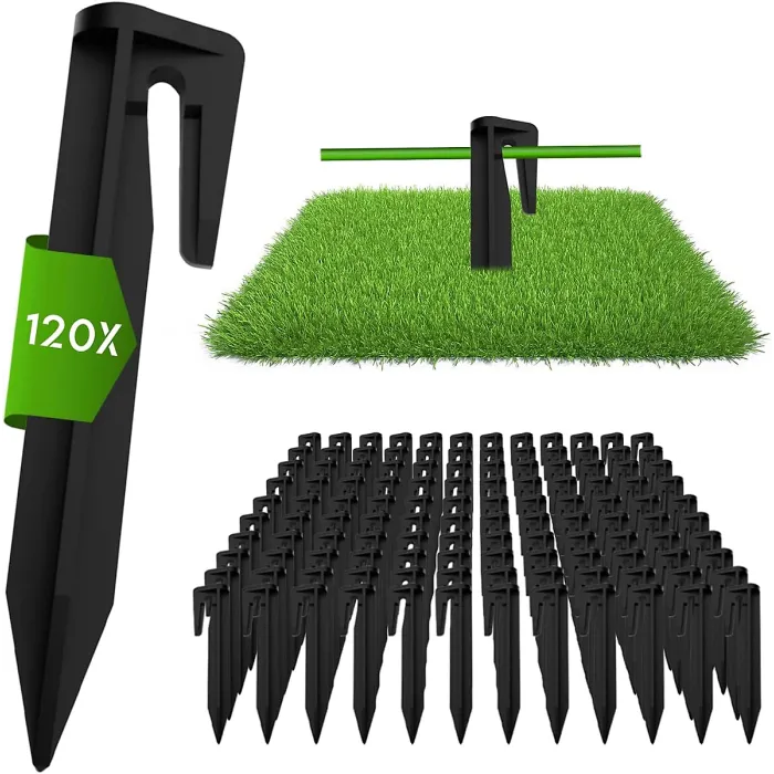 120pcs Robot Lawn Mower Boundary Pegs, Durable Perimeter Line Fixing Pegs, Ideal for Lawn Mower Ground Marking