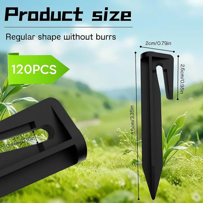 120pcs Robot Lawn Mower Boundary Pegs, Durable Perimeter Line Fixing Pegs, Ideal for Lawn Mower Ground Marking