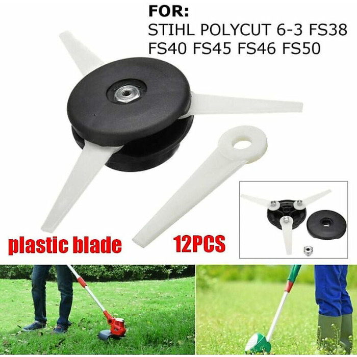 Brushcutter Head + 12 Trimmer Blades for STIHL POLYCUT 6-3 FS38 FS40 FS45