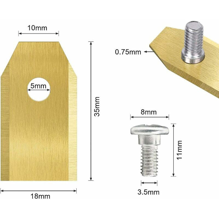 45 Pcs Titanium Trimmer Blades for Husqvarn/Automower/Yardforce/Gardena, 105, 310, 315, 320, 420, 430x, R40i