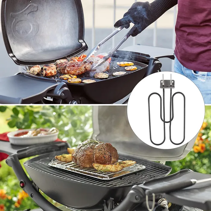 Electric Barbecue Heater Compatible with Weber 66631 Weber Q140 Q1400, Replacement Heating Element for Barbecues,