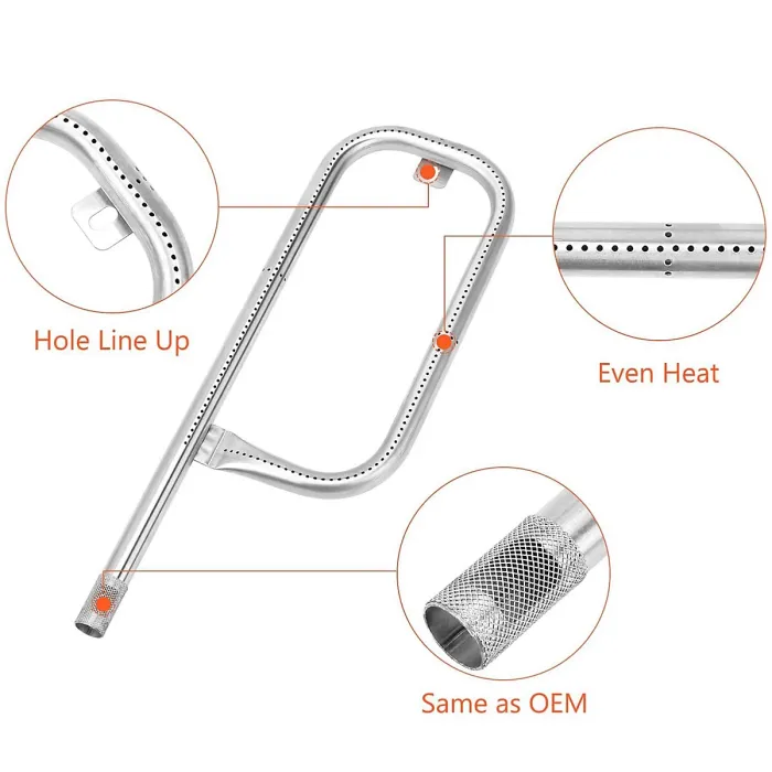 60040 43.2CM Replacement Burner for Weber Q100, Q120, Burner Tube for Weber Q1000, Q1200 Gas Grills.