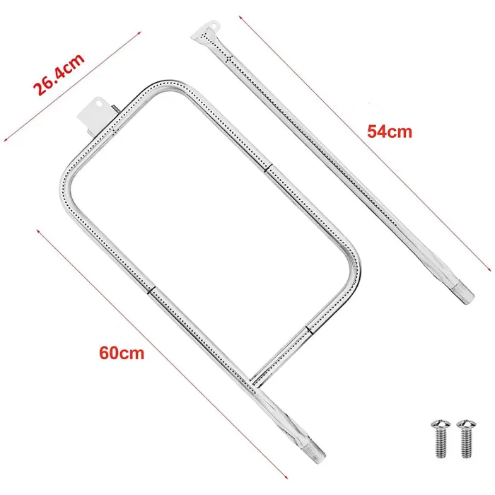 65032 60.3CM Stainless Steel Tube Burner Accessory for Weber Q300 Q320 Q3000 Q3200 Series Grill