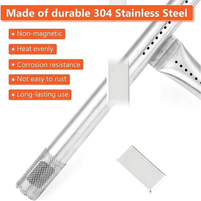 65032 60.3CM Stainless Steel Tube Burner Accessory for Weber Q300 Q320 Q3000 Q3200 Series Grill