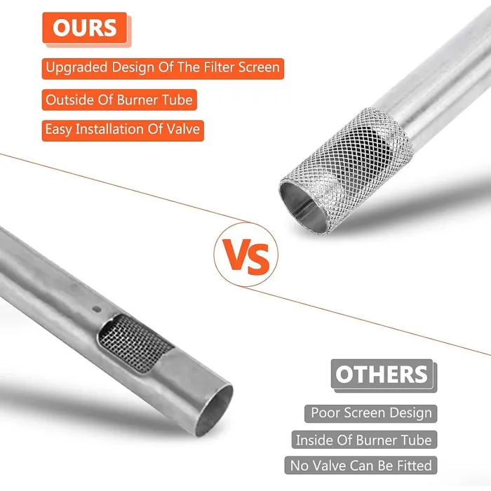 65032 60.3CM Stainless Steel Tube Burner Accessory for Weber Q300 Q320 Q3000 Q3200 Series Grill