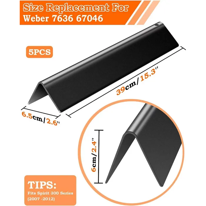 7636 15.3"Seasoning Stick for Weber Spirit 300 and GS4 Spirit II 300 315 320 330 S310 Grills with Front Controls, 5PCS Weber 67046