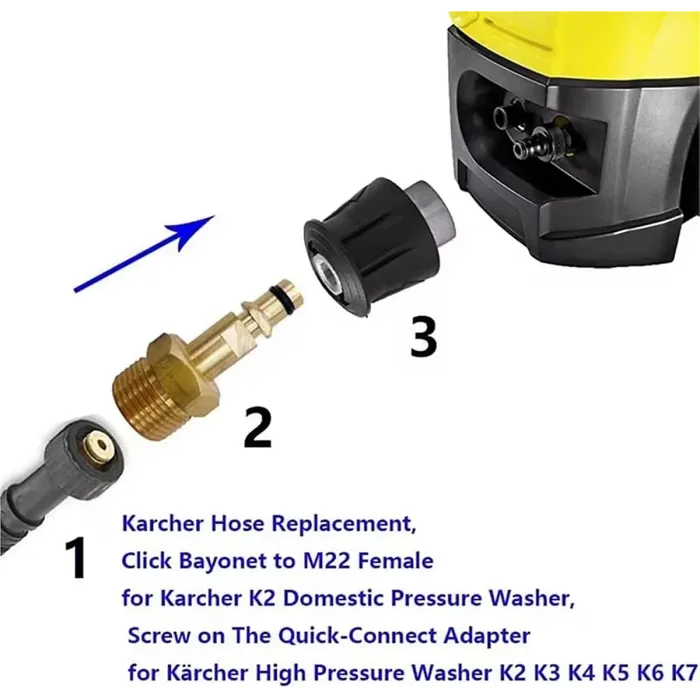 M22 14mm hose connector for pressure washer, spare parts and accessories compatible with Karcher, Lavor and Bosch.