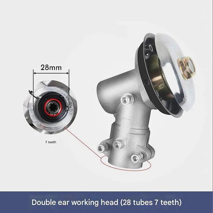 Lawn Mower Gearbox, Lawn Mower Angle Gearbox, Single Ear Gear Head for Lawn Mower Parts, Garden Tool Accessories (28mm, 7 Teeth)