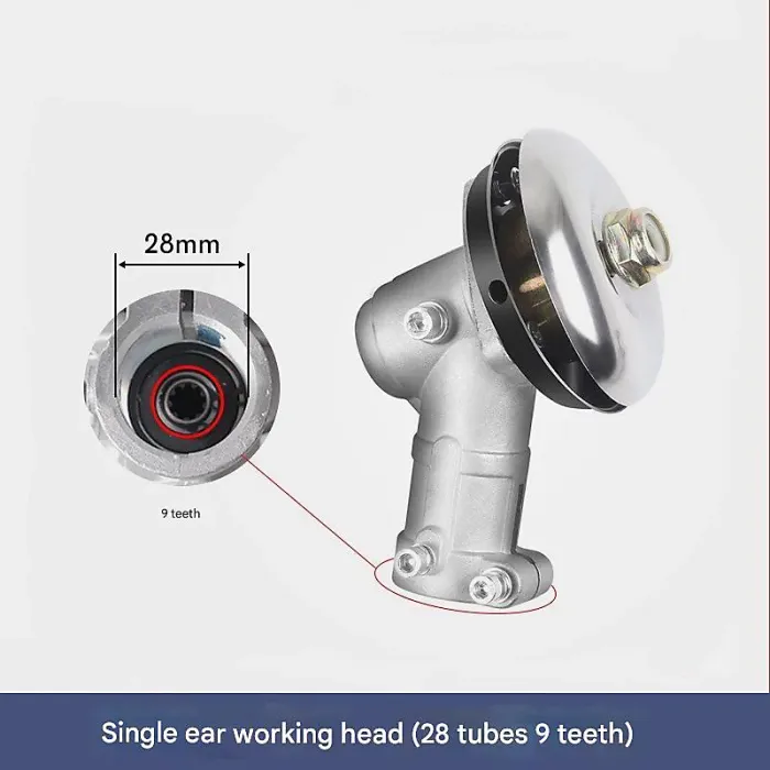 Lawn Mower Gearbox, Lawn Mower Angle Gearbox, Single Ear Gear Head for Lawn Mower Parts, Garden Tool Accessories (28mm, 9 Teeth)