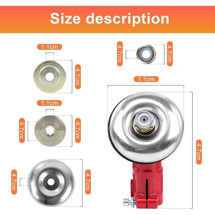 26mm Lawnmower Angle Drive - 9 Teeth, Universal Gear Head, for Lawnmowers, Silver