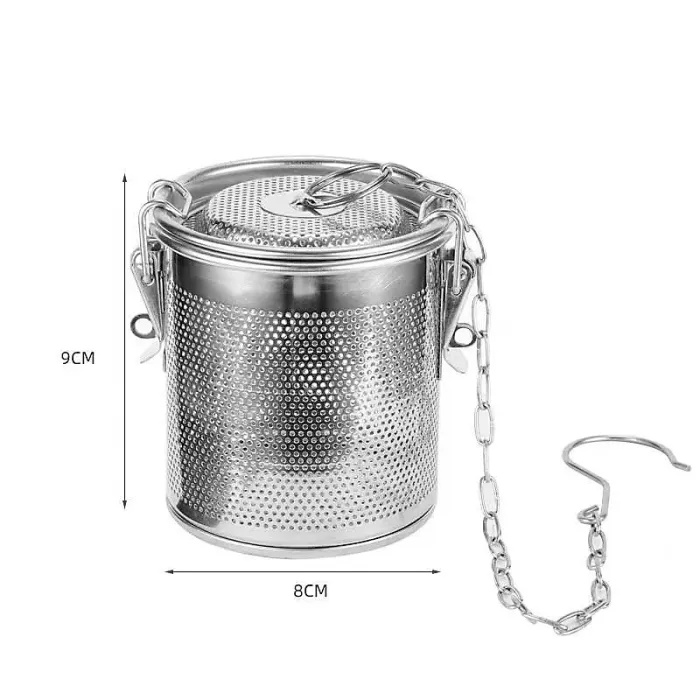 Stainless Steel Seasoning Strainer, Mesh Design Spice Strainer, Kitchen Cooking Tools Tea Infuser with Chain Hook for Home Kitchen