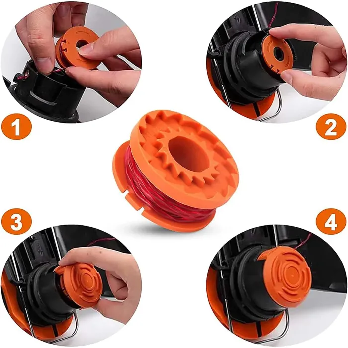 2 x WA0004.1 3m, 1.25mm Trimmer Line Spools for WORX 20V Lawnmowers, WG163E, WG157E Models