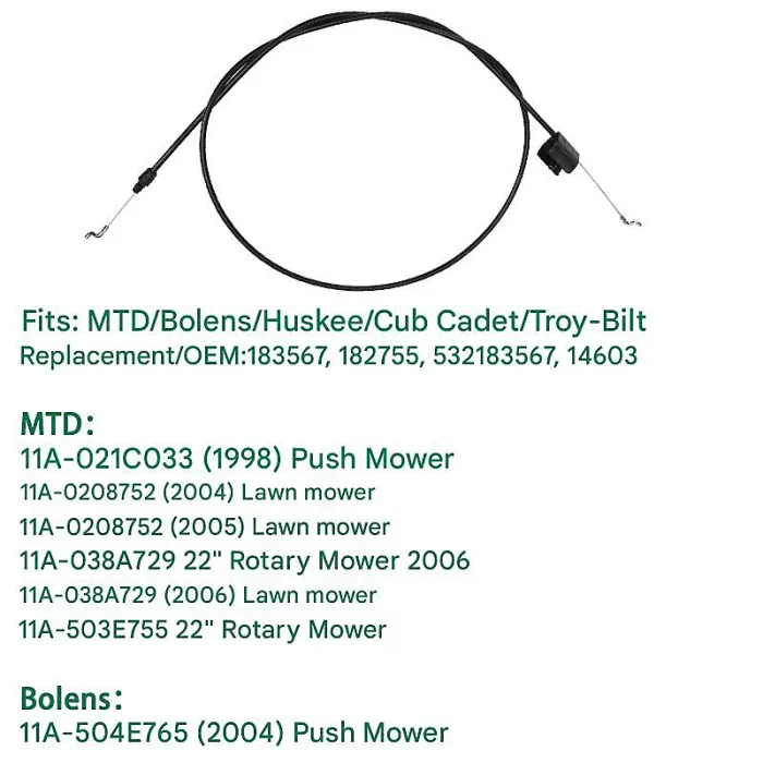 532183567 Throttle Control Cable for Poulan, Husqvarna, Craftsman 5521hp, 155cm