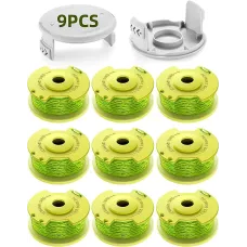 11 Pack AC14RL3A Spools for Ryobi One+ 18V, 24V, 40V, 2mm, 3.4m, 9 Spools, 2 cover