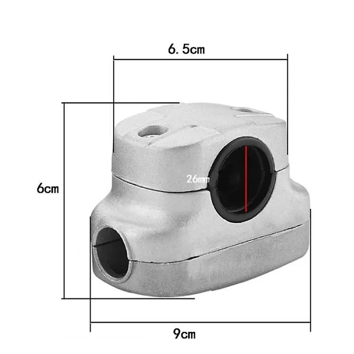 26mm Universal Aluminum Handle Bracket for Lawn Mower, Strimmer Hose Clamp