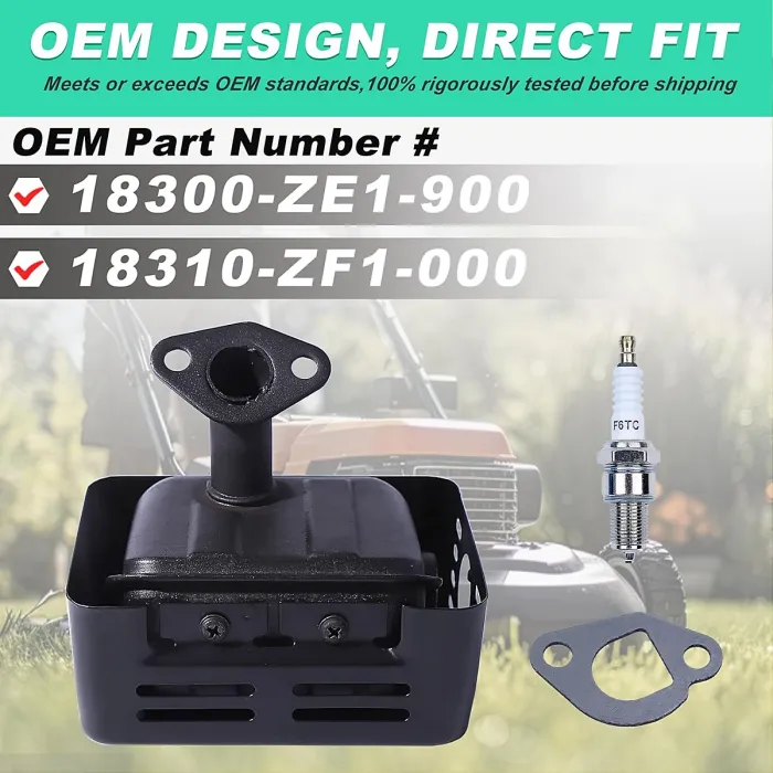 Muffler Exhaust with Tail Pipe for Honda GX160, GX200 5.5HP, 6.5HP Engine