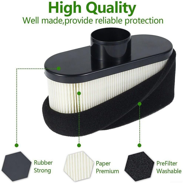 Air Filter Kit for Kawasaki FR651V, FR691V, FS481V, Oil Filter 49065-7007, 11013-0752