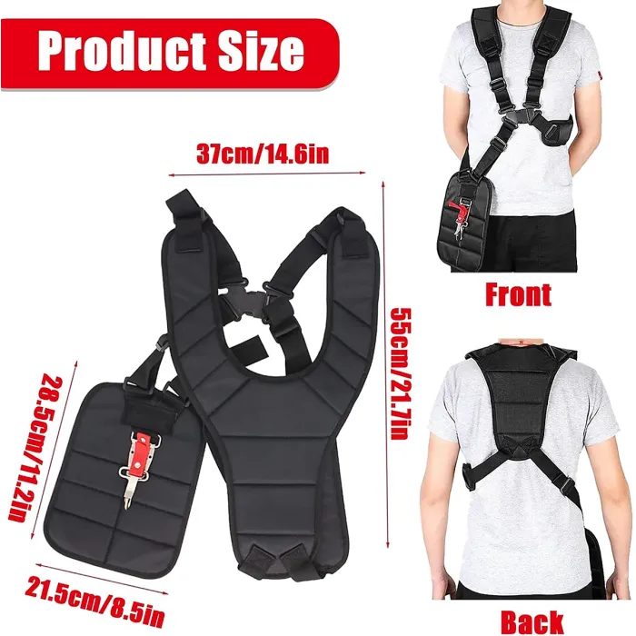 Double Mower Belt, Adjustable Harness for Universal Lawn Mower Accessories