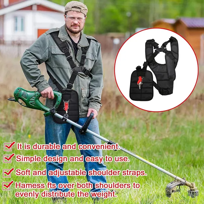 Double Mower Belt, Adjustable Harness for Universal Lawn Mower Accessories