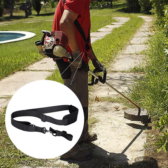 Adjustable Black Nylon Lawn Mower Shoulder Strap for Chainsaws and Mowers