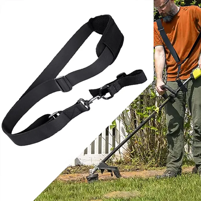 Adjustable Black Nylon Lawn Mower Shoulder Strap for Chainsaws and Mowers