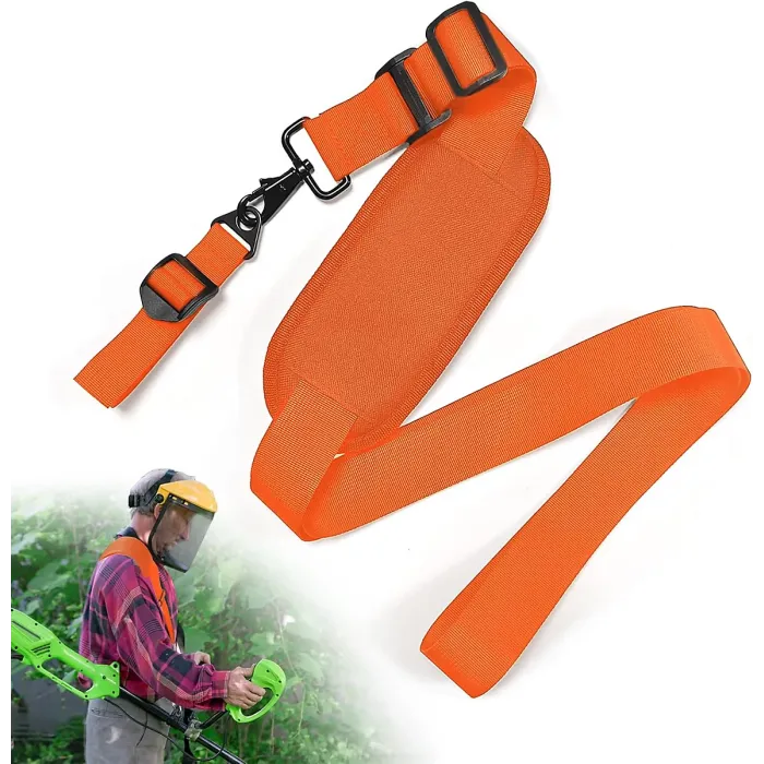 Adjustable Orange Nylon Lawn Mower Shoulder Strap for Chainsaws and Mowers