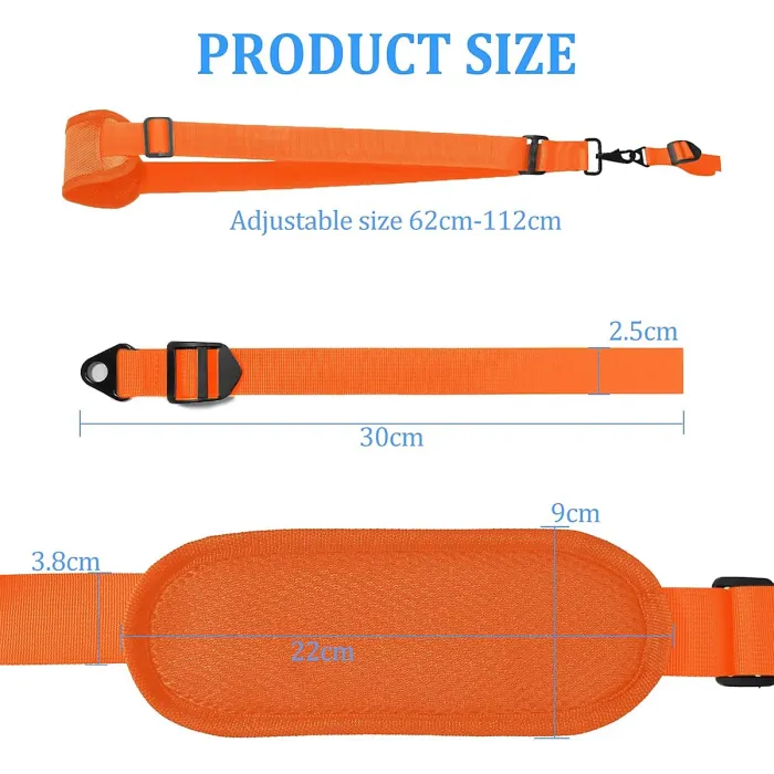 Adjustable Orange Nylon Lawn Mower Shoulder Strap for Chainsaws and Mowers