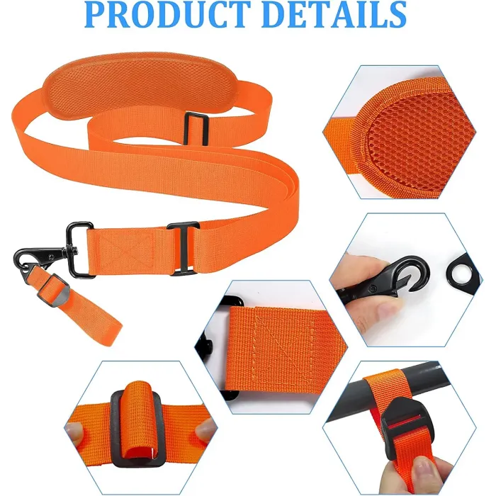 Adjustable Orange Nylon Lawn Mower Shoulder Strap for Chainsaws and Mowers