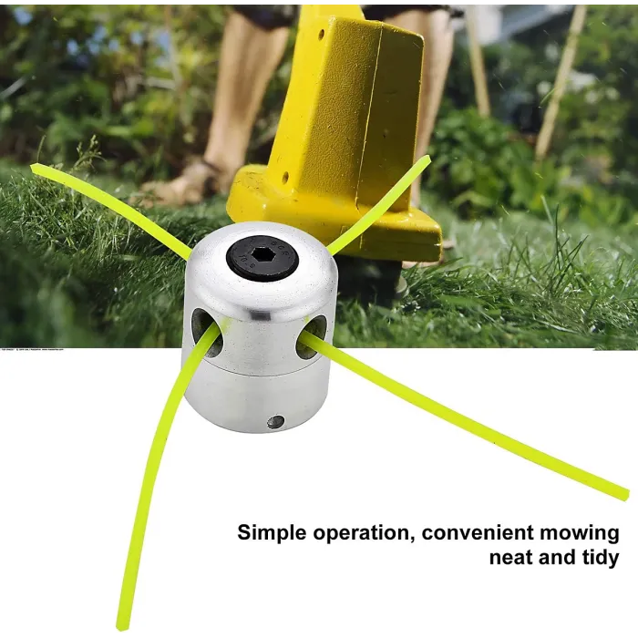 Universal Aluminum Lawn Mower Head, Double Line Nylon Spool, 1 Head + 4 Lines