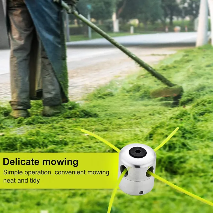 Universal Aluminum Lawn Mower Head, Double Line Nylon Spool, 1 Head + 4 Lines