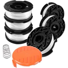 6 Pack Trimmer Spools for Black & Decker, Includes 1 Spool Cover and 1 Spring