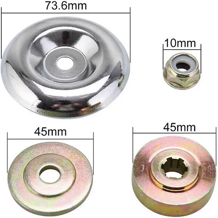 4Pcs Metal Gear Blade Nut Set for Lawn Mower, Brush Cutter Accessories