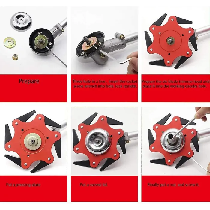 4Pcs Metal Gear Blade Nut Set for Lawn Mower, Brush Cutter Accessories