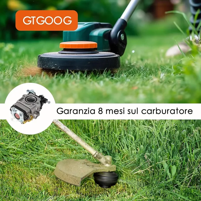 Carburettor for 52cc 49cc 43cc lawn mowers, including complete accessory kit, suitable for various lawn mowers