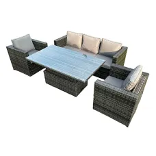 Clifton 5 Seater Rattan Garden Set with Rising Table