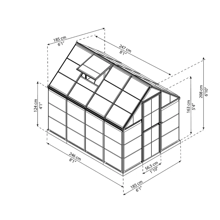 Palram - Canopia Harmony Silver 6x8 Greenhouse