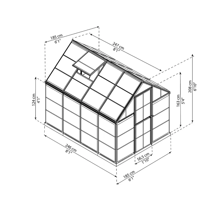 Palram - Canopia Mythos Green 6X8 Greenhouse