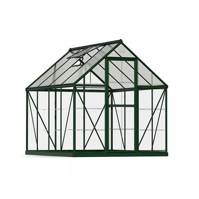 Greenhouse Hybrid 6 x 8 - Polycarbonate - L247 x W185 x H208 cm - Green