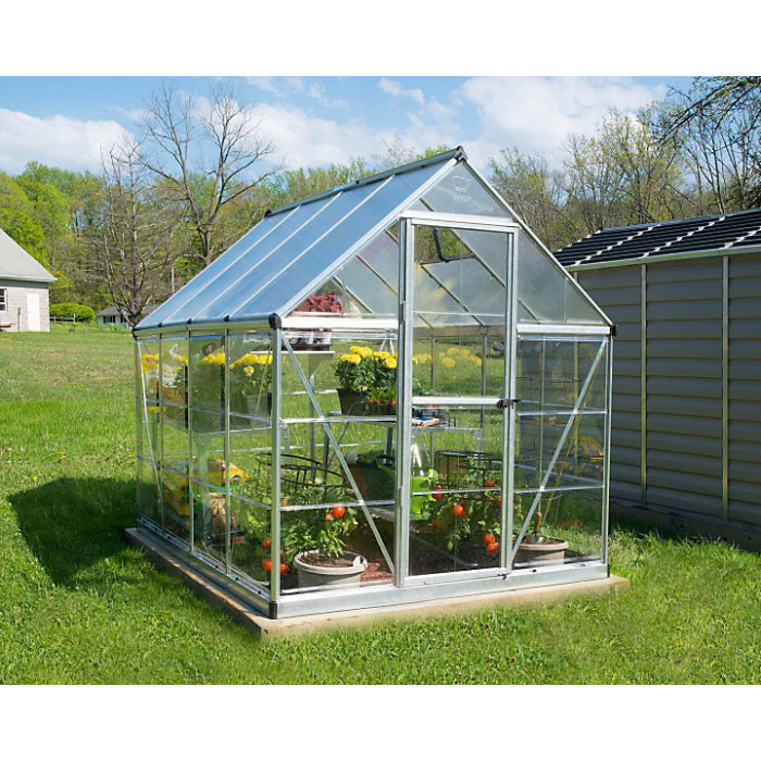 Greenhouse Hybrid 6 x 8 - Polycarbonate - L247 x W185 x H208 cm - Silver