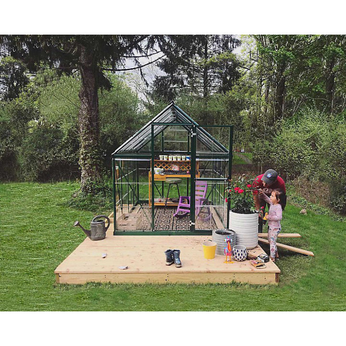 Greenhouse Hybrid 6X6 - Polycarbonate - L186 x W185 x H208 - Green