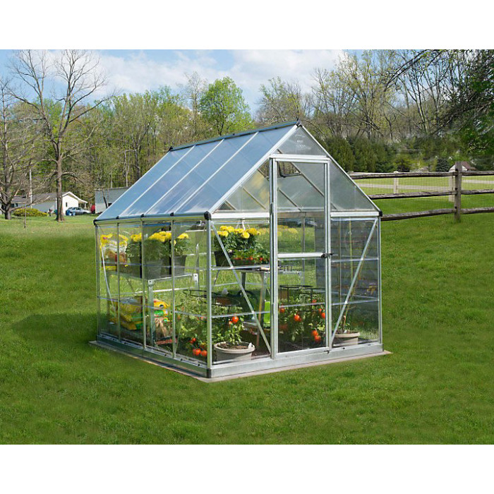 Greenhouse Hybrid 6X10- Polycarbonate - L306 x W185 x H208 - Silver