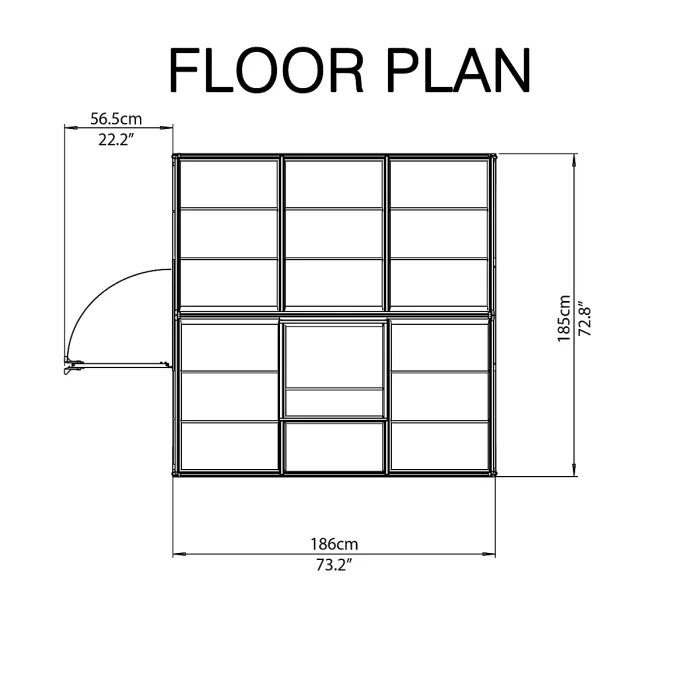 Palram - Canopia Harmony Silver 6x6 Greenhouse