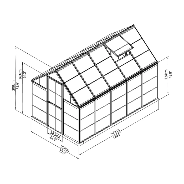 Palram - Canopia Harmony Silver 6x10 Greenhouse