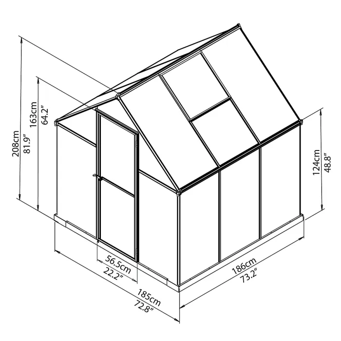 Palram - Canopia Mythos Silver 6x6 Greenhouse