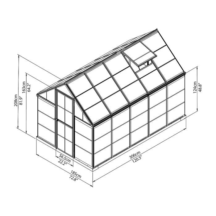 Palram - Canopia Mythos Silver 6x10 Greenhouse