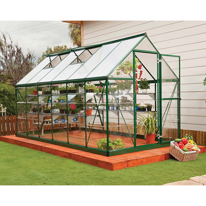 Greenhouse Hybrid 6 x 14 - Polycarbonate - L426 x W185 x H208 cm - Green