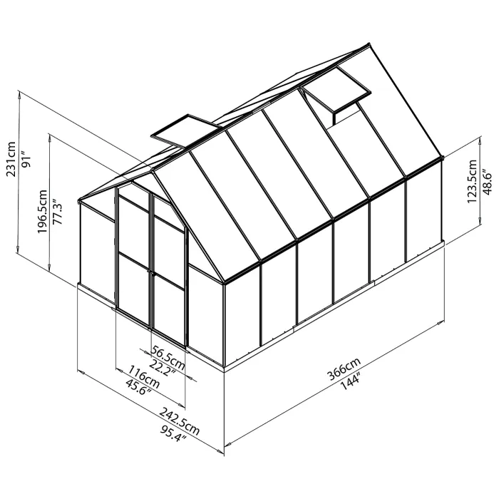 Palram - Canopia Essence 8x12 Greenhouse